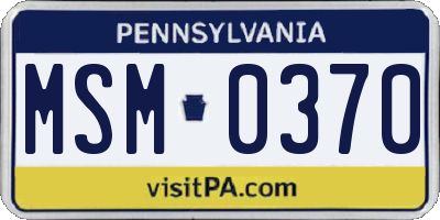 PA license plate MSM0370