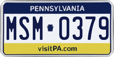 PA license plate MSM0379