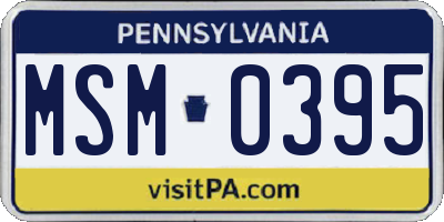 PA license plate MSM0395