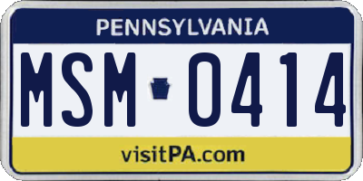 PA license plate MSM0414