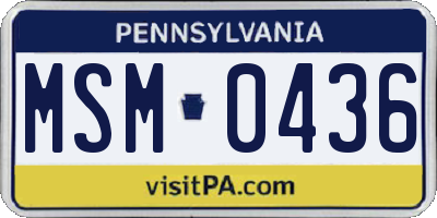 PA license plate MSM0436