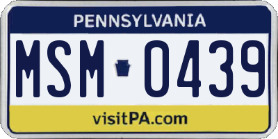 PA license plate MSM0439