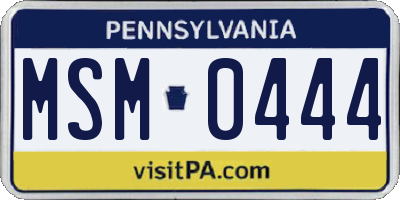 PA license plate MSM0444