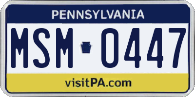 PA license plate MSM0447