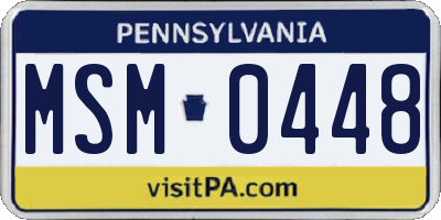 PA license plate MSM0448