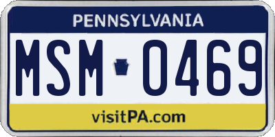 PA license plate MSM0469