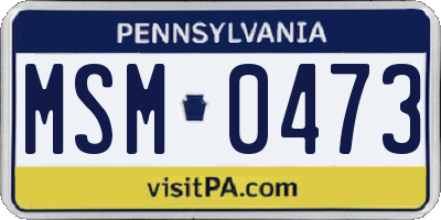 PA license plate MSM0473