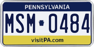PA license plate MSM0484