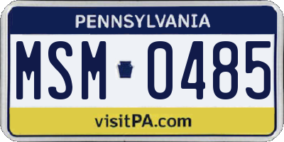 PA license plate MSM0485