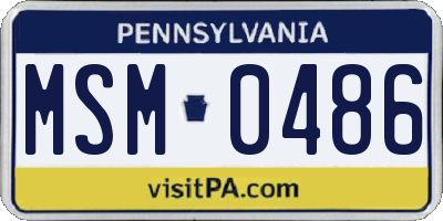PA license plate MSM0486