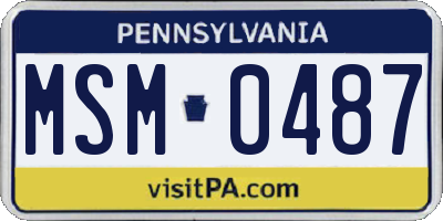 PA license plate MSM0487