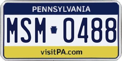 PA license plate MSM0488