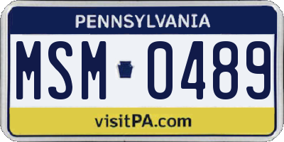 PA license plate MSM0489