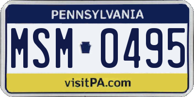 PA license plate MSM0495
