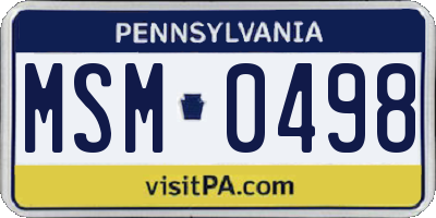 PA license plate MSM0498