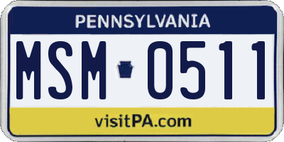 PA license plate MSM0511