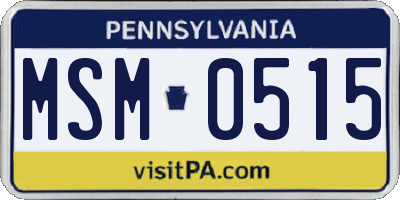 PA license plate MSM0515