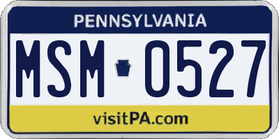 PA license plate MSM0527