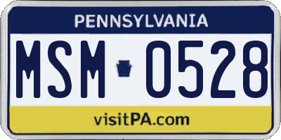 PA license plate MSM0528