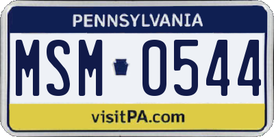PA license plate MSM0544