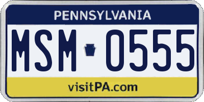 PA license plate MSM0555