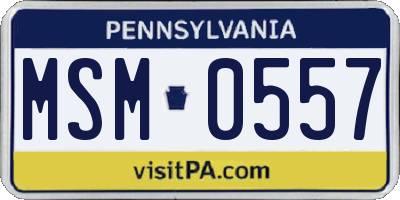 PA license plate MSM0557