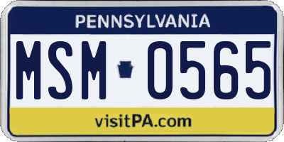 PA license plate MSM0565