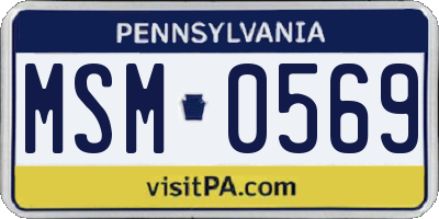 PA license plate MSM0569