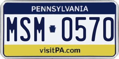 PA license plate MSM0570