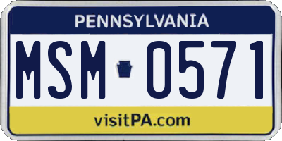 PA license plate MSM0571