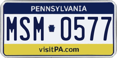 PA license plate MSM0577
