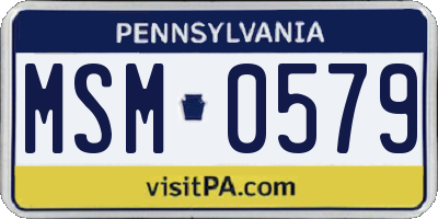 PA license plate MSM0579