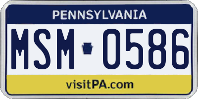 PA license plate MSM0586