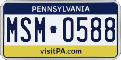 PA license plate MSM0588