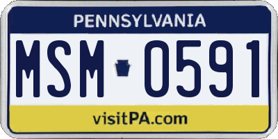 PA license plate MSM0591