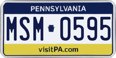 PA license plate MSM0595