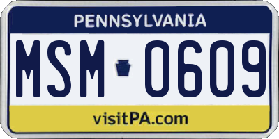 PA license plate MSM0609