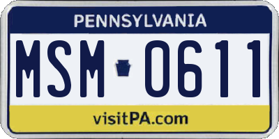 PA license plate MSM0611
