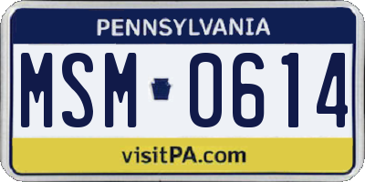PA license plate MSM0614