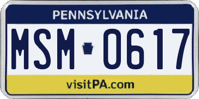 PA license plate MSM0617