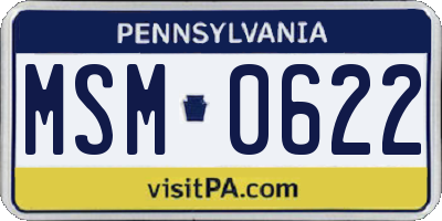 PA license plate MSM0622