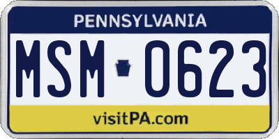 PA license plate MSM0623