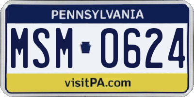 PA license plate MSM0624