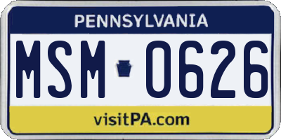 PA license plate MSM0626