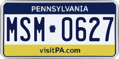 PA license plate MSM0627