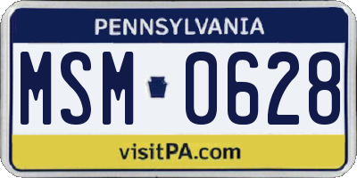 PA license plate MSM0628