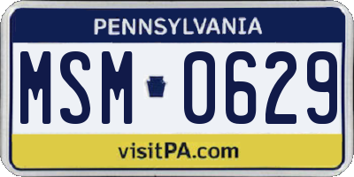 PA license plate MSM0629