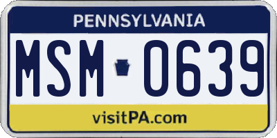 PA license plate MSM0639