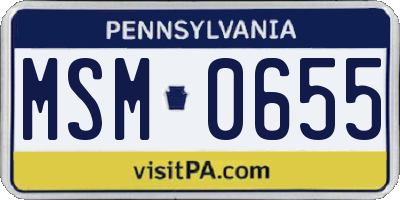 PA license plate MSM0655