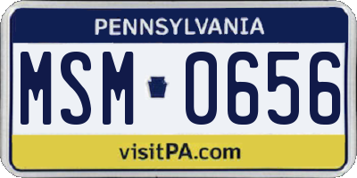 PA license plate MSM0656